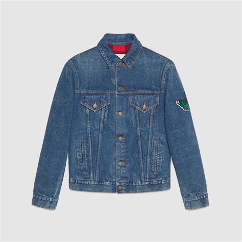 gucci denim jacket mens replica|gucci denim jacket men large.